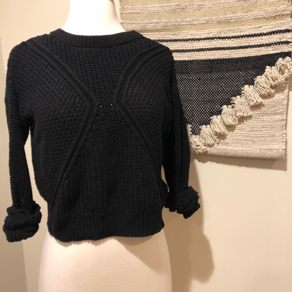 Urban Outfitters Black Knit Crop Sweater - Size XS